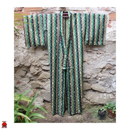 Kimono verde rayas