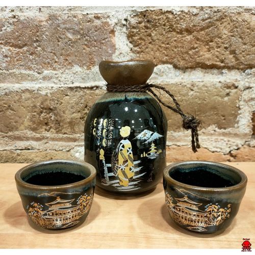 Set de sake geisha negro
